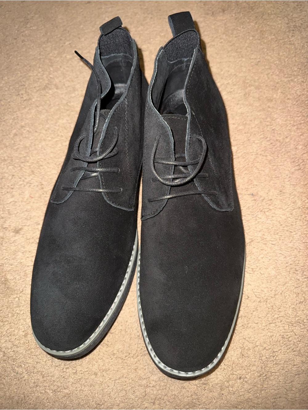 Men's Black Suede Chukka Boots - Sleek Lace-Up Design